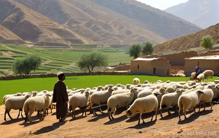 이스라엘과 관련된 역사적 사건 - **Prompt 1: Ancient Origins and Pastoral Life**
"A wide-angle, cinematic shot depicting a peacef...