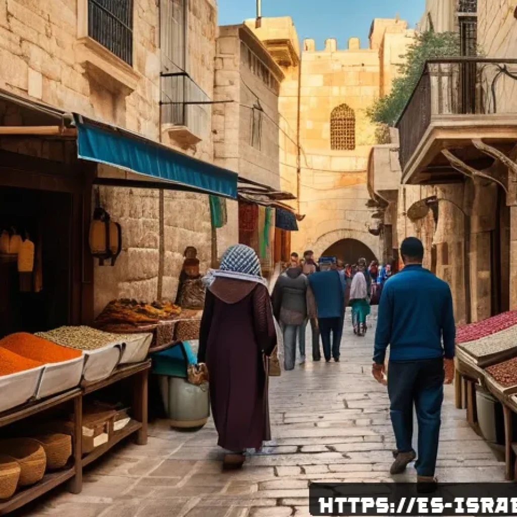 이스라엘에서 제작된 영화와 드라마의 배경 - A bustling historic street scene in the old city of Jerusalem, featuring narrow cobblestone alleys l...