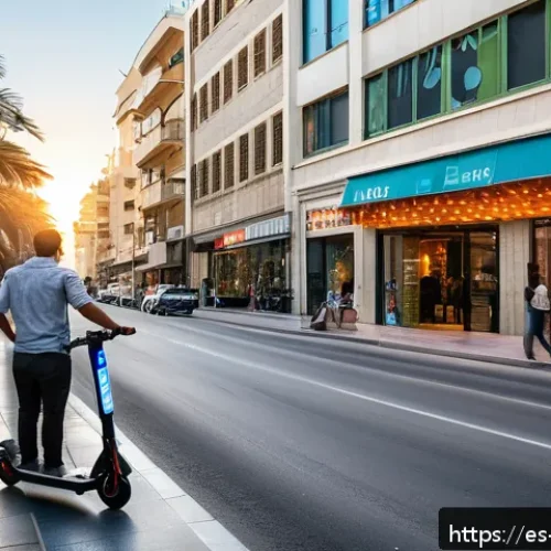 이스라엘의 주요 도시와 정치적 역할 - A vibrant street scene in Tel Aviv at sunset, showcasing a bustling urban environment filled with mo...