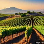 이스라엘의 주요 와인 생산지 - A panoramic vineyard landscape in Israel&rsquo;s northern highlands during early autumn, featuring rows of...